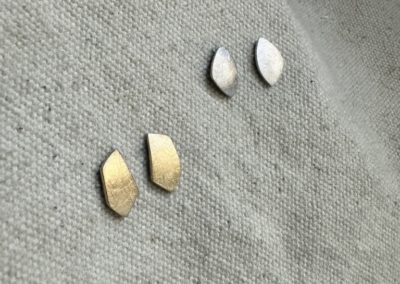 clous d'oreilles or jaune et blanc ecogold
